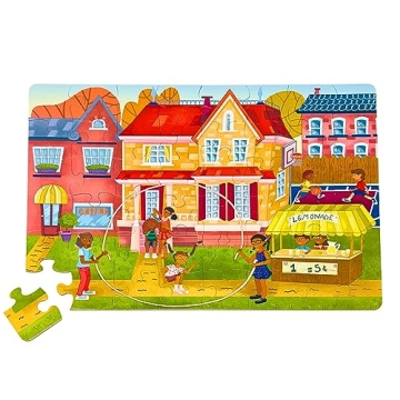 Upbounders- Fun Outside 48 Piece Floor Puzzle, Multicultural Beginner Jigsaw Puzzle with African Ame...