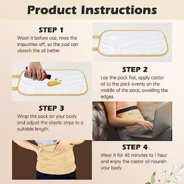 Castor Oil Pack, Pedobi Castor Oil Pack Wrap Organic Cotton Reusable & Highly Absorbent Castor Oil Pack Compress for Liver Detox, Insomnia, Constipation