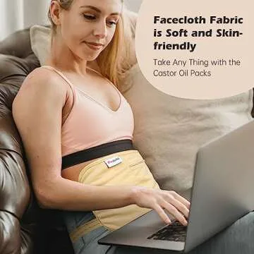 Castor Oil Pack, Pedobi Castor Oil Pack Wrap Organic Cotton Reusable & Highly Absorbent Castor Oil Pack Compress for Liver Detox, Insomnia, Constipation