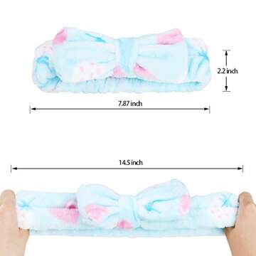 8 Pack Spa Headband, Coral Fleece Makeup Headband Cosmetic Headband for Washing Face, Bow Headbands ...