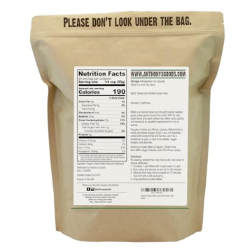 Anthony's Organic Hulled Millet, Gluten-Free Grain