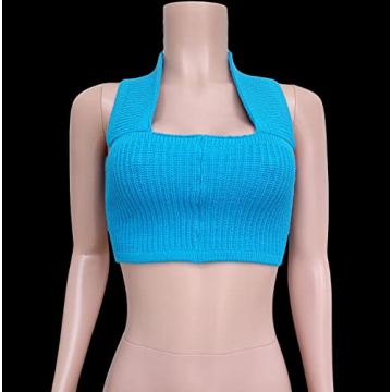 KMBANGI Women's Knitted Strapless Crop Top for Summer