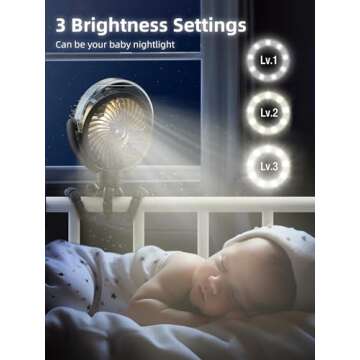 Portable Misting Fan with Rechargeable Battery & Light