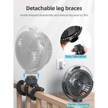 Portable Misting Fan with Rechargeable Battery & Light