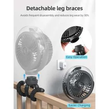 Portable Misting Fan with Rechargeable Battery & Light