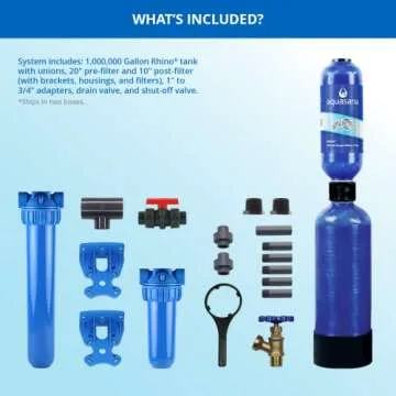 Aquasana Whole House Water Filter System - Carbon & KDF Home Water Filtration - Reduces Sediment & 97% Of Chlorine - Rhino Chlorine - WH-1000