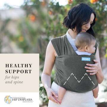 Moby Baby Wrap Carrier Evolution for Newborns to Toddlers (8-33lbs), Infant Sling Carrier, Lightweig...