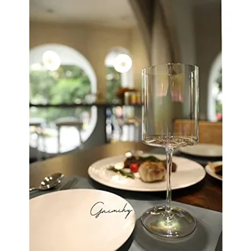 Gnimihz Iridescent Wine Glass Set 4 Handcrafted 16oz