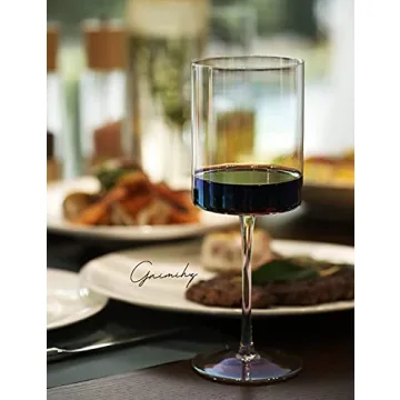Gnimihz Iridescent Wine Glass Set 4 Handcrafted 16oz