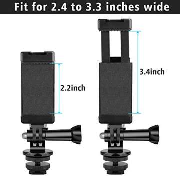 Anwenk Phone Holder Hot Shoe Mount Adapter with Cold Shoe Mount for Microphone/Flash Light Compatible with Gopro Hero DJI Osmo Action Camera Smartphone, Attach on DSLR Camera/Ring Light/Tripod