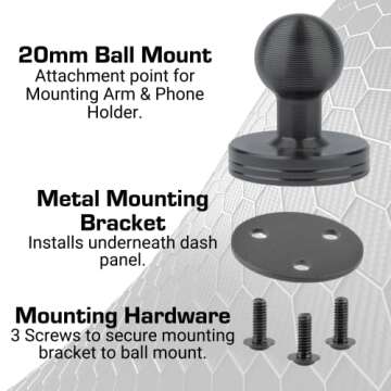 Bulletpoint Dash Mount for Jeep Wrangler - Secure Phone Holder