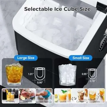 Portable Ice Makers Countertop, 9 Cubes in 6 Minutes