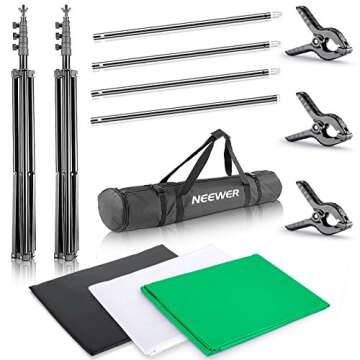 Neewer® 8.5ft X 10ft/2.6M X 3M Background Stand Support System with 6ft X 9ft/1.8M X 2.8M Backdrop(...