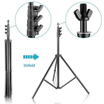 Neewer® 8.5ft X 10ft/2.6M X 3M Background Stand Support System with 6ft X 9ft/1.8M X 2.8M Backdrop(White,Black,Green) for Portrait,Product Photography and Video Shooting