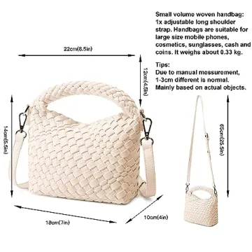 Fashion Small Woven Bag for Women Mini Tote Crossbody