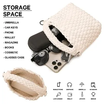 Fashion Small Woven Bag for Women Mini Tote Crossbody