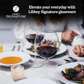 Elegant Libbey Balloon Wine Glasses Set of 4, 24 Oz