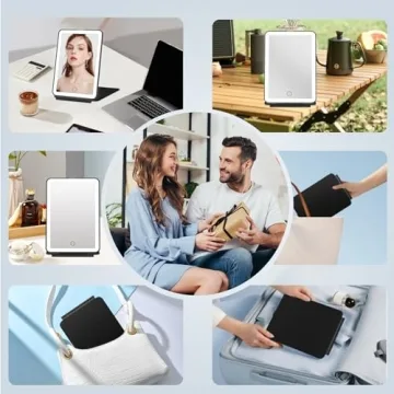 Compact FUNTOUCH Travel Makeup Mirror with Bright LEDs