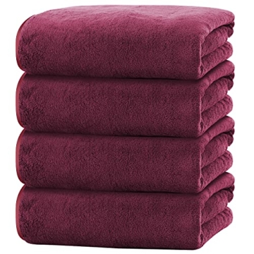Cosy Family Microfiber 4 Pack Bath Towel Set, Lightweight and Quick Drying, Ultra Soft Highly Absorb...