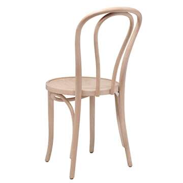 1018 Hairpin Bentwood Chairs, Modern Dining Room, Coffee Shop, Cafe, Kitchen Bistro, or Vanity Seating, Natural Handcrafted Wood Frame, Rustic Indoor Furniture | Unfinished, Set of 2 Fully Assembled