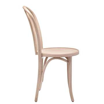 1018 Hairpin Bentwood Chairs, Modern Dining Room, Coffee Shop, Cafe, Kitchen Bistro, or Vanity Seating, Natural Handcrafted Wood Frame, Rustic Indoor Furniture | Unfinished, Set of 2 Fully Assembled