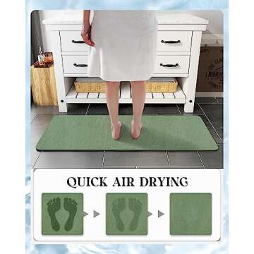 MontVoo -Bath Mat Rug-Rubber Backing Non Slip Quick Dry Absorbent Thin Bathroom Rugs Fit Under Door-...