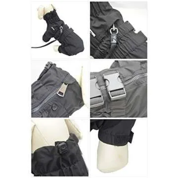 Dogs Waterproof Jacket, Lightweight Waterproof Jacket Reflective Safety Dog Raincoat Windproof Snow-Proof Dog Vest for Pugs English French Bulldog American Pit Bull Black B-S