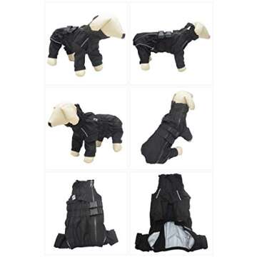 Dogs Waterproof Jacket, Lightweight Waterproof Jacket Reflective Safety Dog Raincoat Windproof Snow-Proof Dog Vest for Pugs English French Bulldog American Pit Bull Black B-S