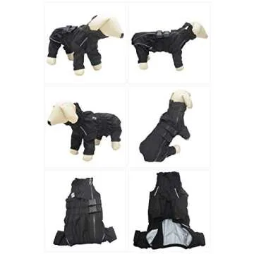 Dogs Waterproof Jacket, Lightweight Waterproof Jacket Reflective Safety Dog Raincoat Windproof Snow-Proof Dog Vest for Pugs English French Bulldog American Pit Bull Black B-S
