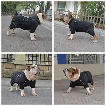 Dogs Waterproof Jacket, Lightweight Waterproof Jacket Reflective Safety Dog Raincoat Windproof Snow-Proof Dog Vest for Pugs English French Bulldog American Pit Bull Black B-S