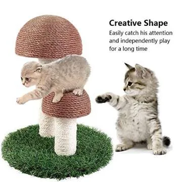 Suvuo Cat Scratching Post, Mushroom Scratching Post for Kittens & Cat, Natural Sisal Cat Scratchers for Indoor Cats (Brown)