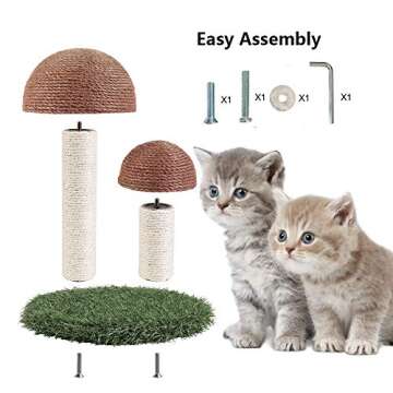 Suvuo Cat Scratching Post, Mushroom Scratching Post for Kittens & Cat, Natural Sisal Cat Scratchers for Indoor Cats (Brown)