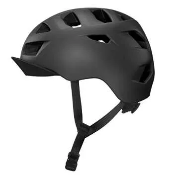 Bern Allston Adult Bike Helmet - Low Profile Comfortable Ventilated Urban Commuter Urban Cycling Helmet for Bicycle, Safety Certified for Men & Women(Matte Black, Large)