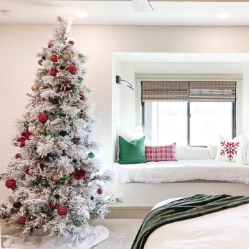 Fraser Hill Farm 7.5-Feet Snow Flocked Christmas Tree