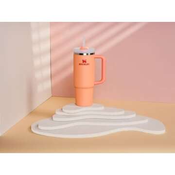 Stanley Quencher H2.0 Tumbler with Handle & Straw 30 oz | Twist On 3-Way Lid | Cupholder Compatible for Travel | Insulated Stainless Steel Cup | BPA-Free | Nectarine