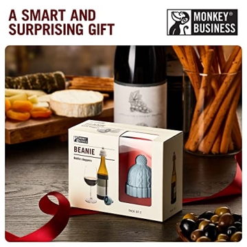 Monkey Business Beanie Wine Stopper - Fun and Cute Wine Accessory