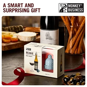 Monkey Business Beanie Wine Stopper - Fun and Cute Wine Accessory