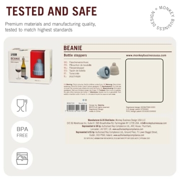 Monkey Business Beanie Wine Stopper - Fun and Cute Wine Accessory