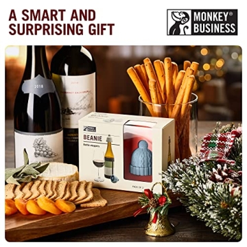 Monkey Business Beanie Wine Stopper - Fun and Cute Wine Accessory