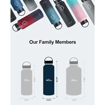 BUZIO 40 oz Water Bottle Insulated with Straw & 3 lid and Carrying Pouch, Leak Proof Anti-Slip Stainless Steel Water Flask Jug, Cold for 48 Hrs Double Vacuum Thermo Canteen, BPA-Free, Blue