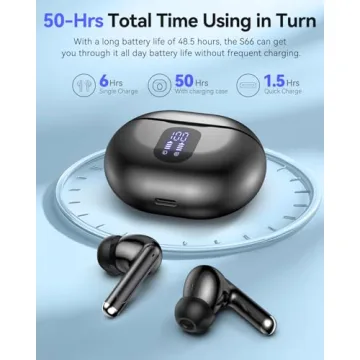 XIAOWTEK Wireless Earbuds with 50H Playback & Waterproof