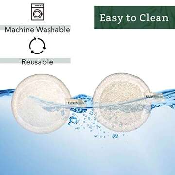 Reusable Makeup Remover Pads - 16 Bamboo Reusable Cotton Rounds for Toner Reusable Cotton Pads for Face - Eco Friendly Products Zero Waste Sustainable Cloths Organic Pad - Eye Cleaner Removal all Skin