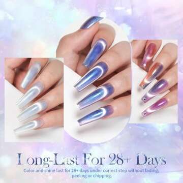 Born Pretty Cat Magnetic Gel Nail Polish Set Auroras 9D Cat Magnetic Eye Glitter Gel Polish Nail Art Manicure Collection Gift 6PCS