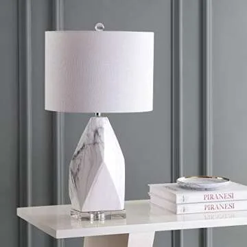 Stylish JONATHAN Y Ceramic Marble LED Table Lamp