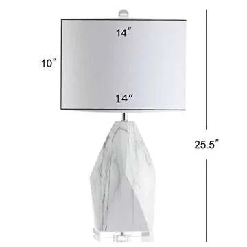 Stylish JONATHAN Y Ceramic Marble LED Table Lamp