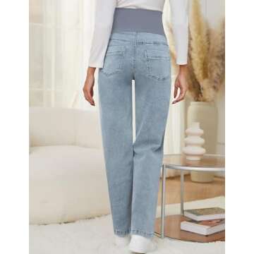 Fitglam Women's Stylish Maternity Jeans for Comfort