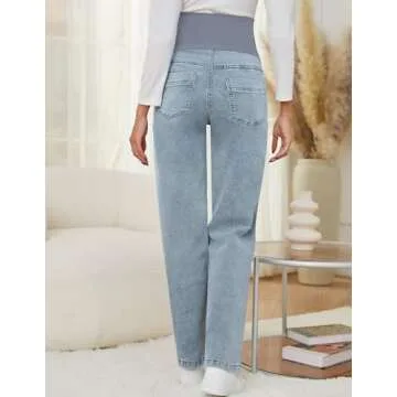 Fitglam Women's Stylish Maternity Jeans for Comfort