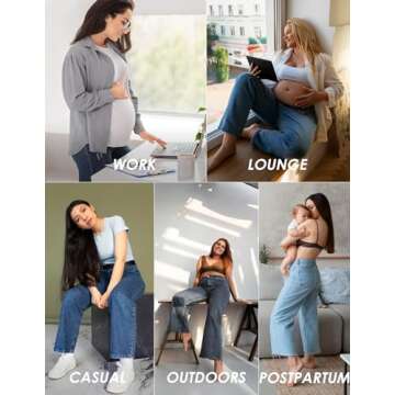 Fitglam Women's Stylish Maternity Jeans for Comfort