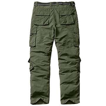 linlon Men's Outdoor Casual Quick Drying Lightweight Hiking Cargo Pants with 8 Pockets,Army Green,32