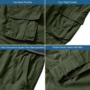 linlon Men's Quick Dry Lightweight Hiking Cargo Pants